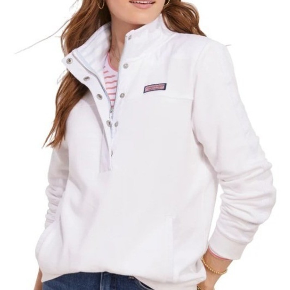 Vineyard Vines White Dockside SuperShep Terry Nautical Coastal Sweatshirt S